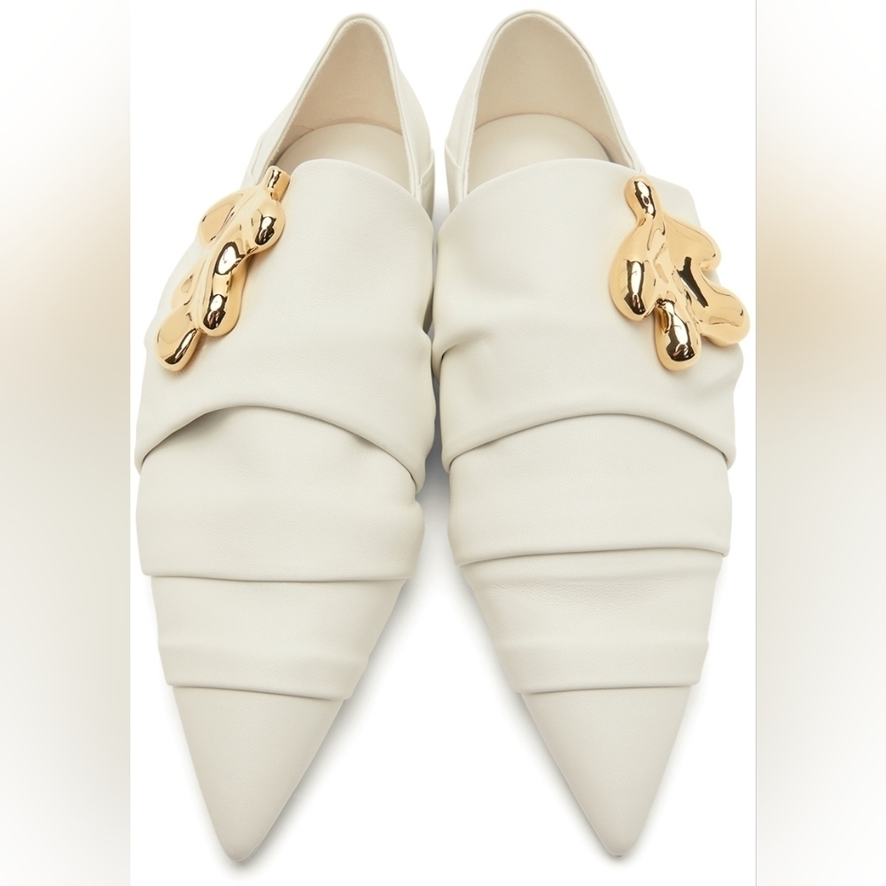 Jil Sander White Leather Ballerina Flats size 40 BNWT - Picture 3 of 13